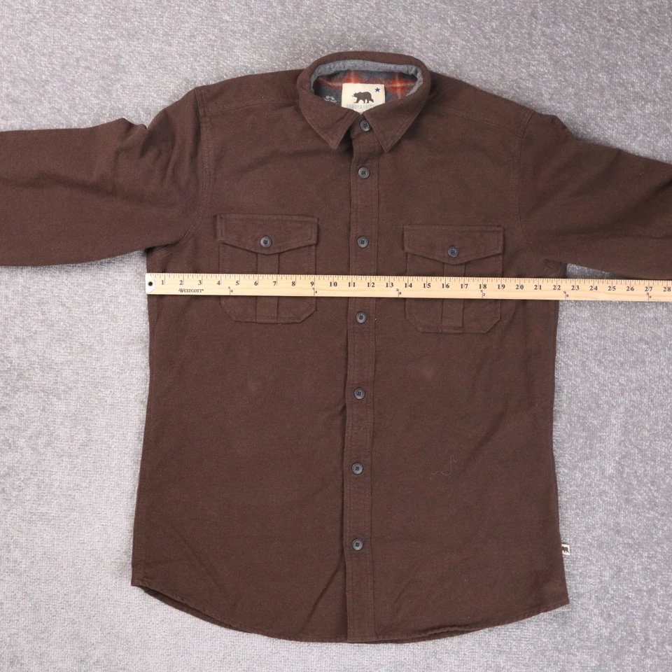 DAKOTA GRIZZLY Mens L Brown Flannel Lined Button Shirt - Image 3 of 4