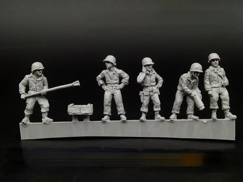 1/72 Resin Figure Soldiers Ww2 Us 155mm Howitzer Group Artillery Team Model Kit - Picture 12 of 12