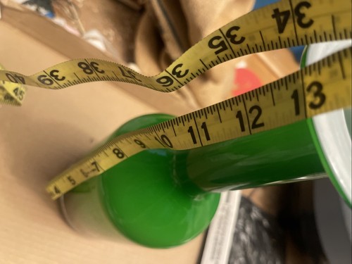 Vintage West Elm Neon Green wow Glass Danish (Holmegaard) Style Vase 13" Tall - Picture 6 of 6