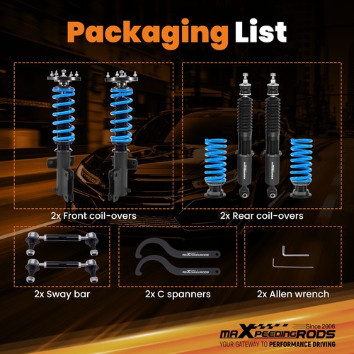 24 Level Damper Adjustable Coilovers For Ford Mustang 2005-2014 Shocks Springs - Picture 8 of 12