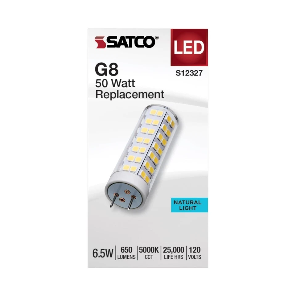 Satco S12327 - 6.5 Watt Mini LED Bulbs - G8 Base - 5000K ( 2, 5, 10 or 20 Pack) - Image 3 of 4