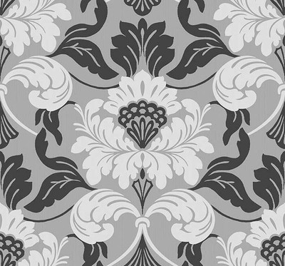 Wallpaper, System Solution, Structure, Ornaments, Light, Black, Silver, Luxury,