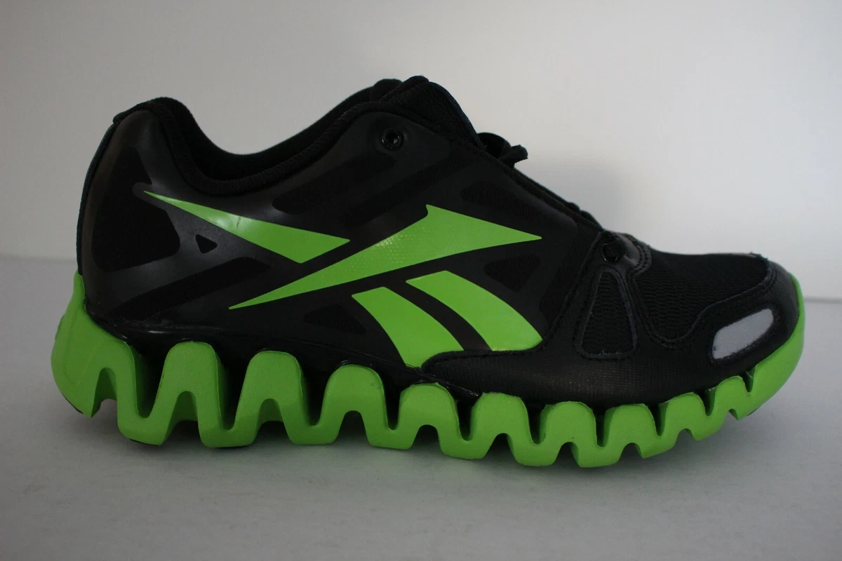 Reebok Zigtech Zig Dynamic Youth Boy s Girl s Black Sushi Green Running Shoes