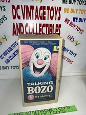 Vintage 1960s Mattel BOZO TALKING HAND PUPPET Toy CLOWN Rare Box L K   