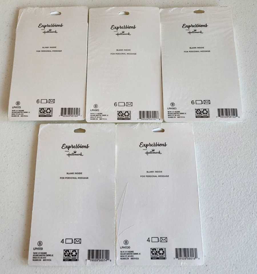 Expressions by Hallmark Lote 5 Tarjetas de Billetes en Blanco "Gracias" Total 26 ¡Nuevas Selladas! Foto 2 de 2