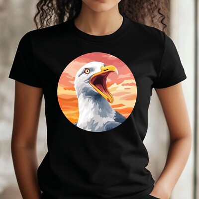 Frauen T-Shirt Möwe wütend Motiv Baumwolle Größe S bis 3XL