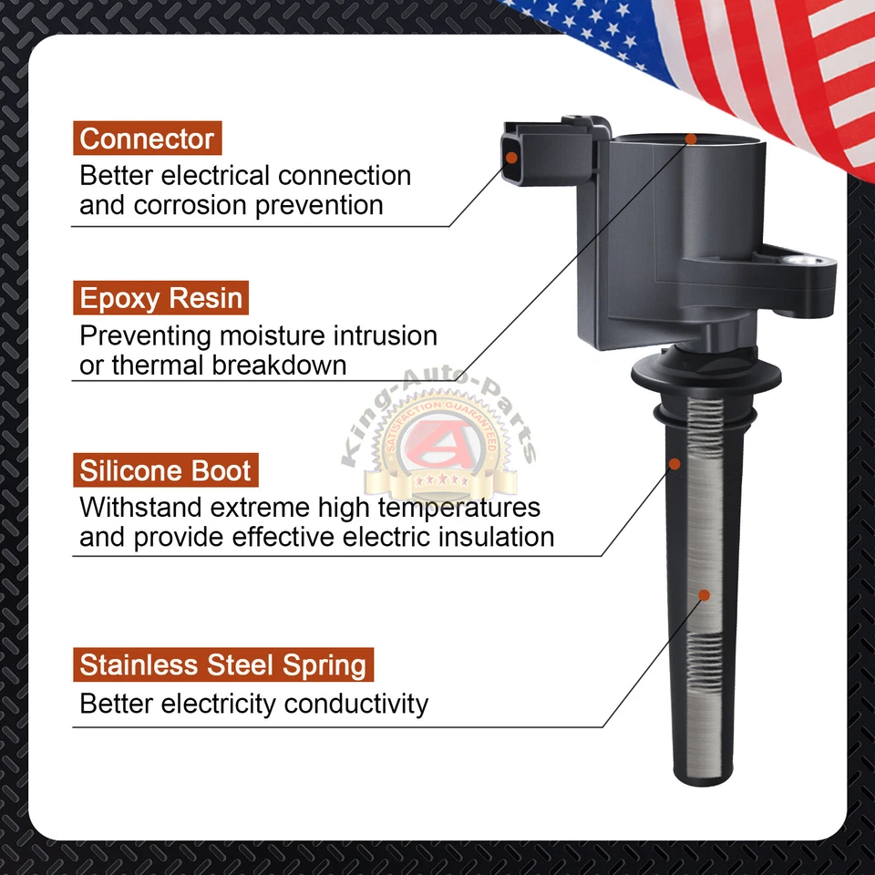 Ignition Coil DG513&Motorcraft Spark Plugs for Ford Escape Mazda Mercury 3.0L V6 - Imagem 4 de 4