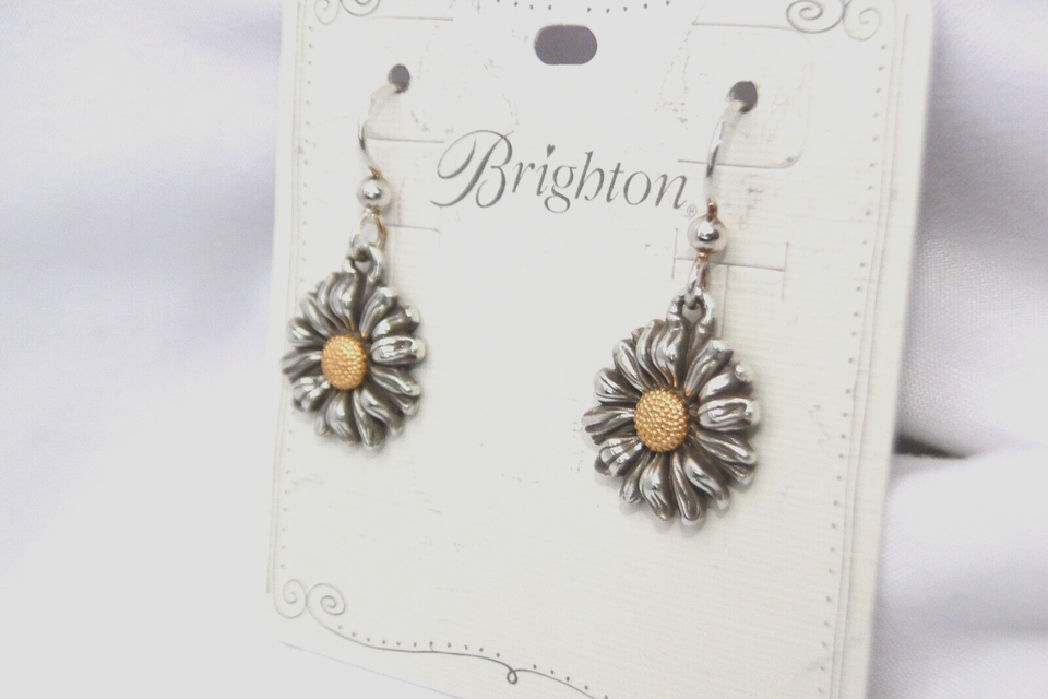 New Brighton Daisy Dee Silver & Gold Flower French Wire Earrings eBay