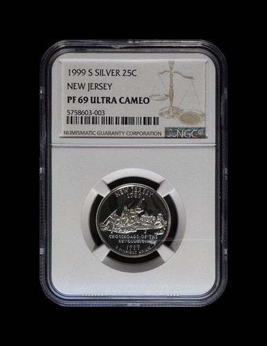 UNITED STATES. 1999, 25 Cents, Silver - NGC PF69 - New Jersey, Crossroads 003 - Picture 2 of 5