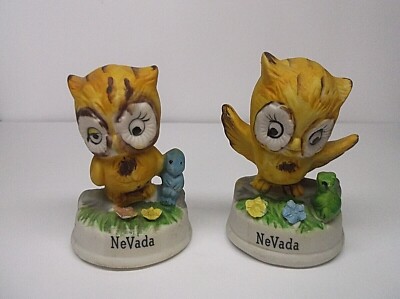 2 Nevada OWLS Porcelain Souvenir Figurines