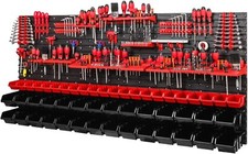 98pc Wall Storage Board Peg Set Garage Bins Workshop Rack Shed Tool Organiser
