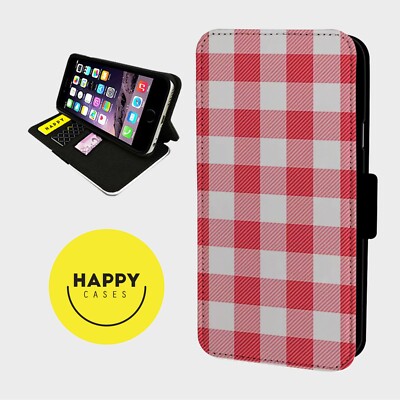 GINGHAM FLANNEL PICKNICK - Kunstleder Klapp Handy Hülle Cover - iPhone/Samsung