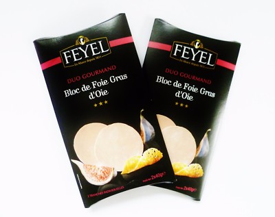 Gänseleber Scheiben Bloc Foie Gras d'Oie von Feyel original aus Frankreich 4x40g