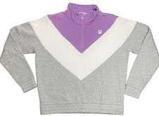 Vintage Women  s FILA Purple/White/Grey Pullover 1/4 Zip- Medium