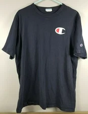 Vtg Champion Big C T-Shirt Men's Extra Large Black Logo Short Sleeve