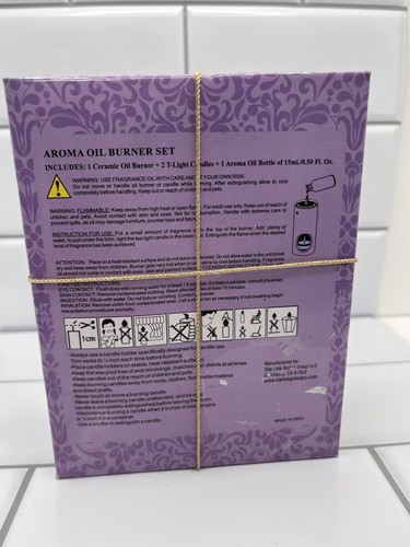 Karma Scents Aroma Oil Burner Set Lavender New - Picture 4 of 4