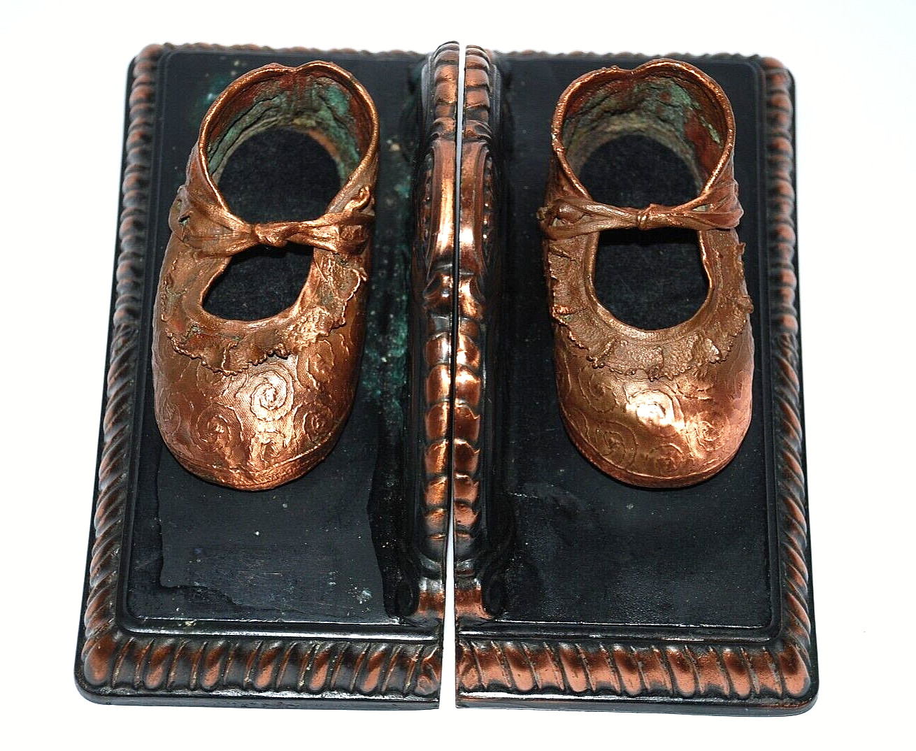 Bookends Bronze Copper Clad Dipped Metal Base Felt Bottom