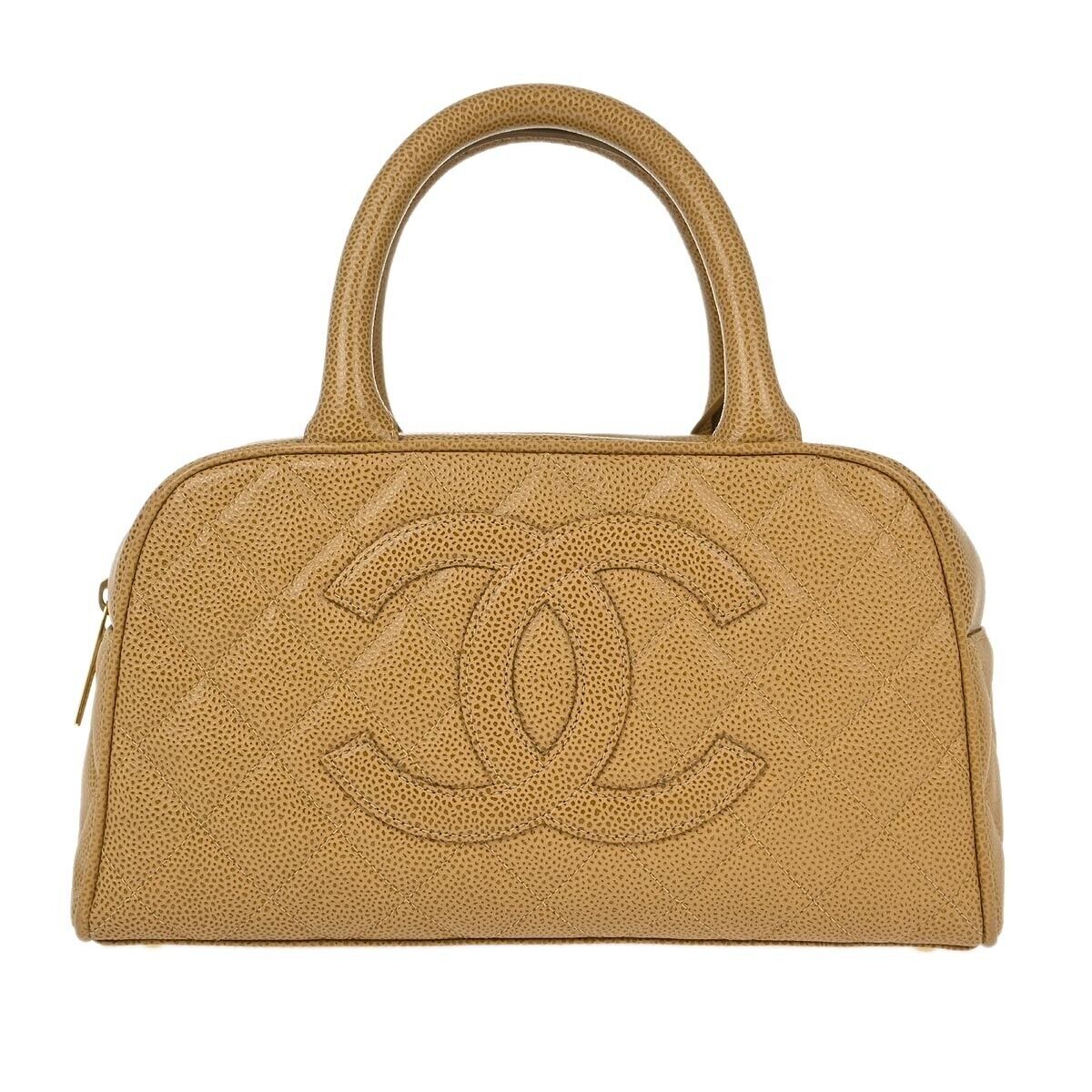 Chanel Beige Calfskin Bowling Bag 27 152715 | eBay Chanel Beige Calfskin Bowling Bag 27 152715 | eBay