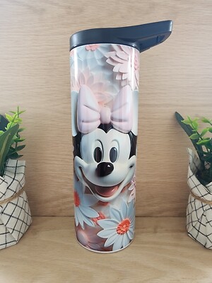 20oz skinny tumbler stainless steel. Minnie Mouse With Floral 3D Appearance. 