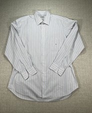 Christian Garcia Shirt Adult Extra Large Blue Pink Stripe Button Up Long Sleeve