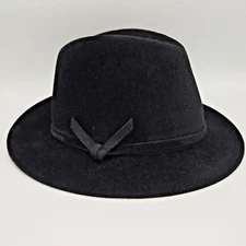 Makins New York Vintage Black Hat Felt Velour 7 3/8 Large