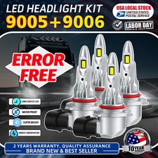 9005 9006 LED Headlights Kit Combo Bulbs 6000K White For Nissan Pathfinder 2004
