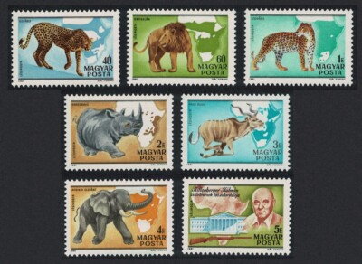Hungary Wild African Animals Mint NH 7 val set Cplt #C427 A-G Lions ...