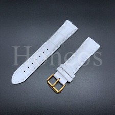 18MM Genuine Leather Alligator Watch Band White Strap Buckle Fits for Michele