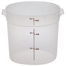 Cambro 6 Quart Round Translucent Measuring Storage Container, 12 ct - Case of 1