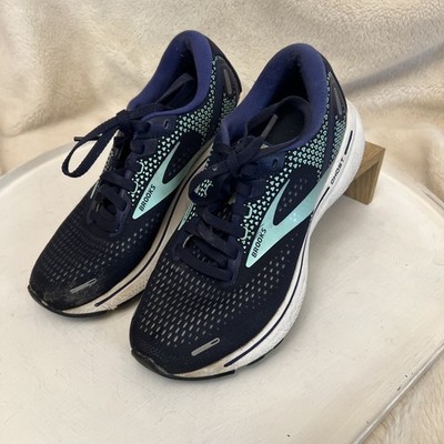 Brooks Ghost 14 Women Running Shoes  Size 6.5 M (B) Black Blue Cushion Neutral