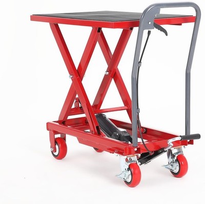 Hydraulic Lift Table 1100 LBS 35.4'' Manual Scissor Locking Wheels Non Slip Pad