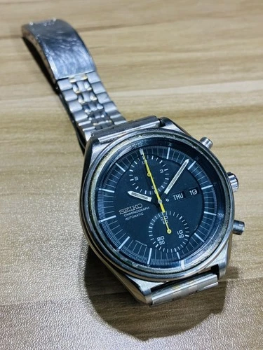 Vintage Seiko Jumbo 6138-3002 Automatic Chronograph Watch, Running