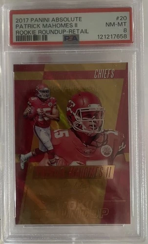 2017 Panini Absolute Rookie Roundup Patrick Mahomes II #20 (RC) PSA 8