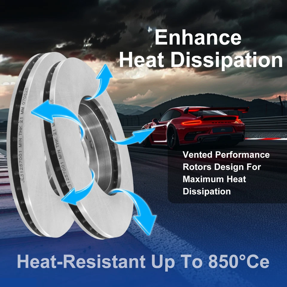 Front Rear Disc Rotors Brake Pads Kit for 2003 - 2007 HONDA ACCORD  - Image 4 of 4