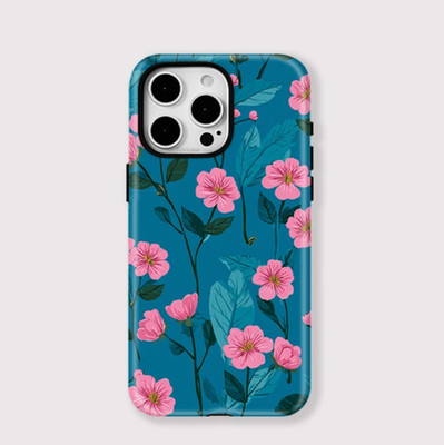 Pink Rose Floral Hülle iPhone 17 16 15 14 13 12 11 Pro Max Case