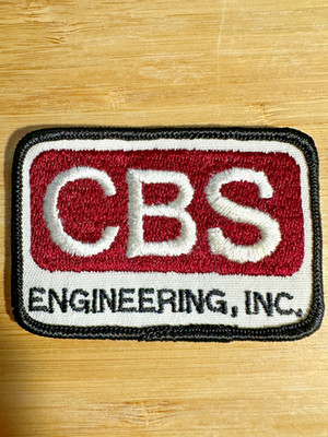CBS Engineering Inc Patch   Vintage Industrial Workwear Maroon White