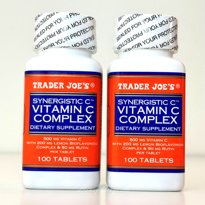 2 X Trader Joe's Synergistic C Vitamin C Complex 500 mg 100 Tablets *2 Bottles