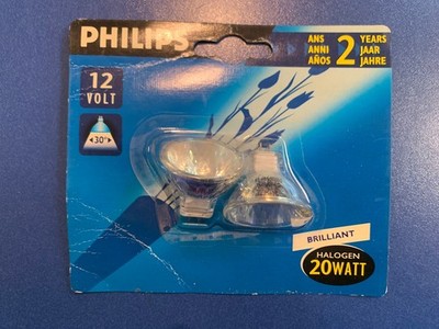 2X PHILIPS Halogen Brilliant G4 Kaltspiegellampe 20W 12V 30° Reflektor DIMMBAR