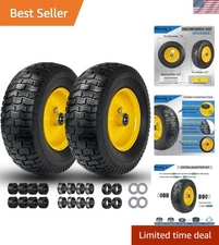 13x5.00-6 Flat Free Tires & Wheels for Lawn Mowers - Puncture-Proof Design