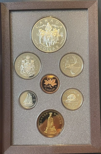 Canada: 1994 Royal Canadian Mint Double Dollar 7 coin Proof Set Original Box CoA