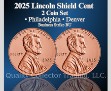 2025 P D Lincoln Shield Cent 2 Coins Set GEM BU Mint Ceased Production 11/12/25