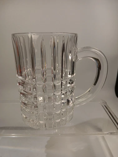 Tiffany & Co Crystal Plaid Beer Mug 4 7/8" Discontinued