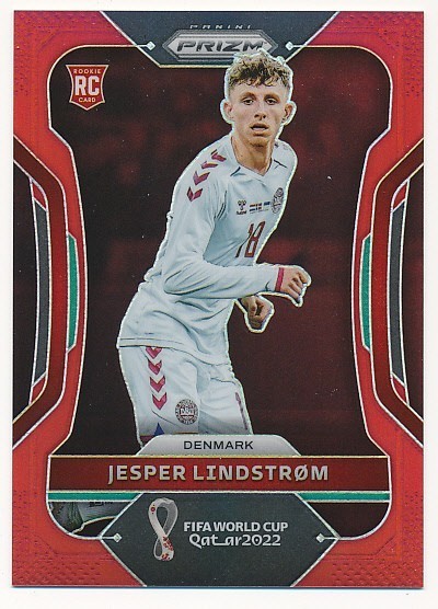 JESPER LINDSTROM 2022 PANINI PRIZM RED FIFA WORLD CUP #68 RC ROOKIE SP #020/399