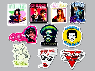 80's Pop Vinyl Sticker Lot (10 Stickers) SET 2 new wave R&B vintage punk soul