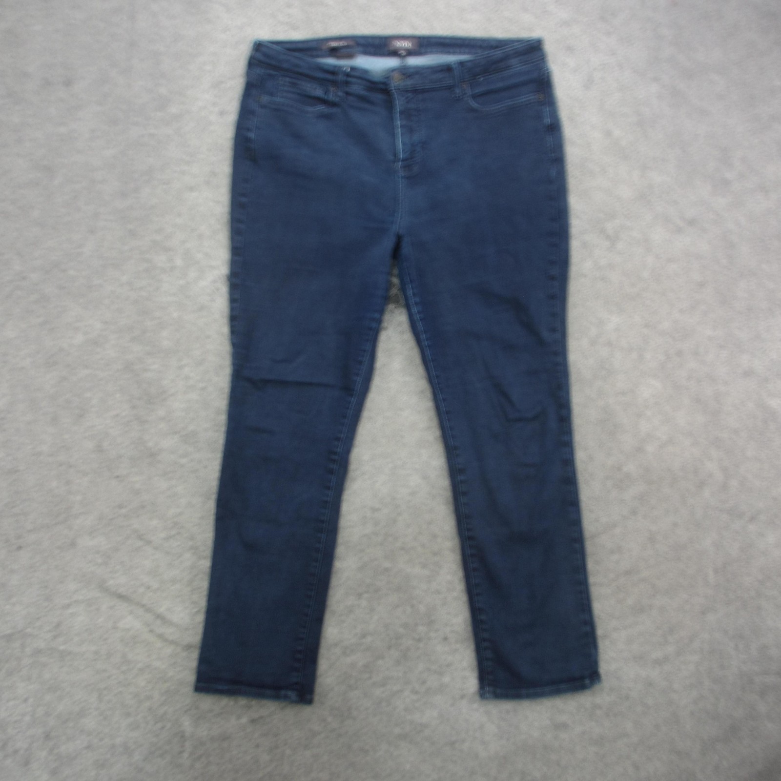 Womens 16 Blue Sheri Slim Skinny Mid Rise Stretch Denim Dark