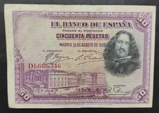 Spain 50 Pesetas banknote dated 15/08/1928 pick-75