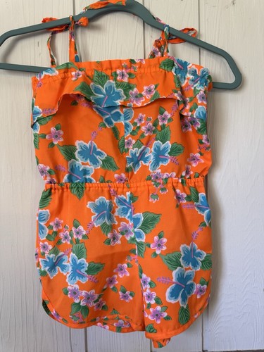 Kala Kids Hawaii Floral Romper Girls Size 7 - Picture 3 of 9