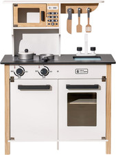 Wooden Play Kitchen, Kids Kitchen Playset with Realistic Design, Toy Kitchen Gif