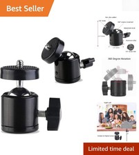Durable 2-Pack Mini Ball Head Tripod Mount - 360  Adjustable Camera Accessory