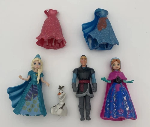 Disney Frozen Princess Elsa Anna MagiClip Polly Pocket Dolls & Olaf,  Kristoff